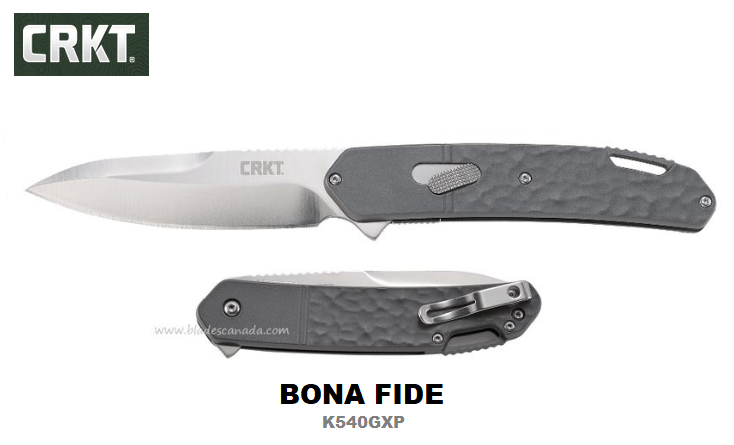 CRKT Bona Fide Flipper Folding Knife, D2 Steel, Aluminum, CRKTK540GXP - Click Image to Close